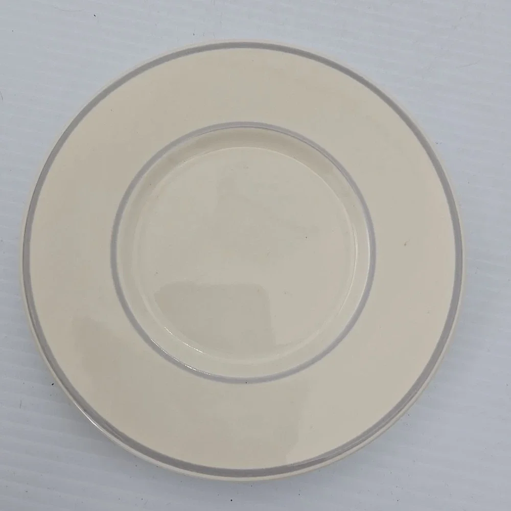 Pfaltzgraff Trousseau 6 Inch Dessert Plate Cream Gray Trim Ceramic 025398101818